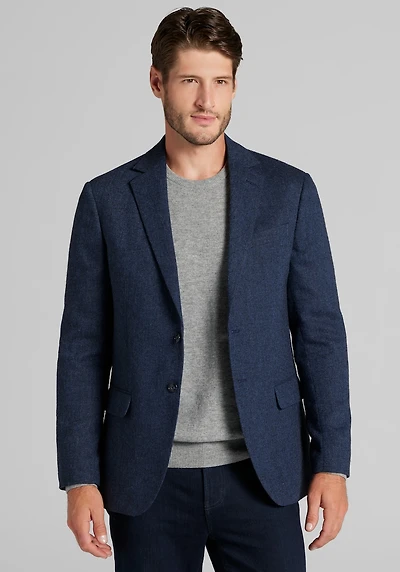 Men's Jos. A. Bank Tailored Fit Herringbone Sportcoat at Jos. A. Bank, Blue/Navy
