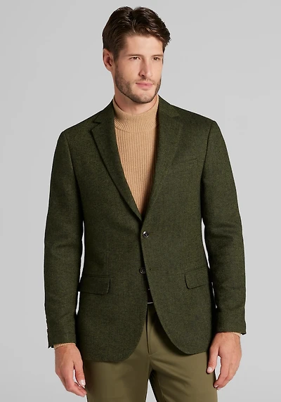 Men's Jos. A. Bank Tailored Fit Herringbone Sportcoat at Jos. A. Bank, Green/Olive