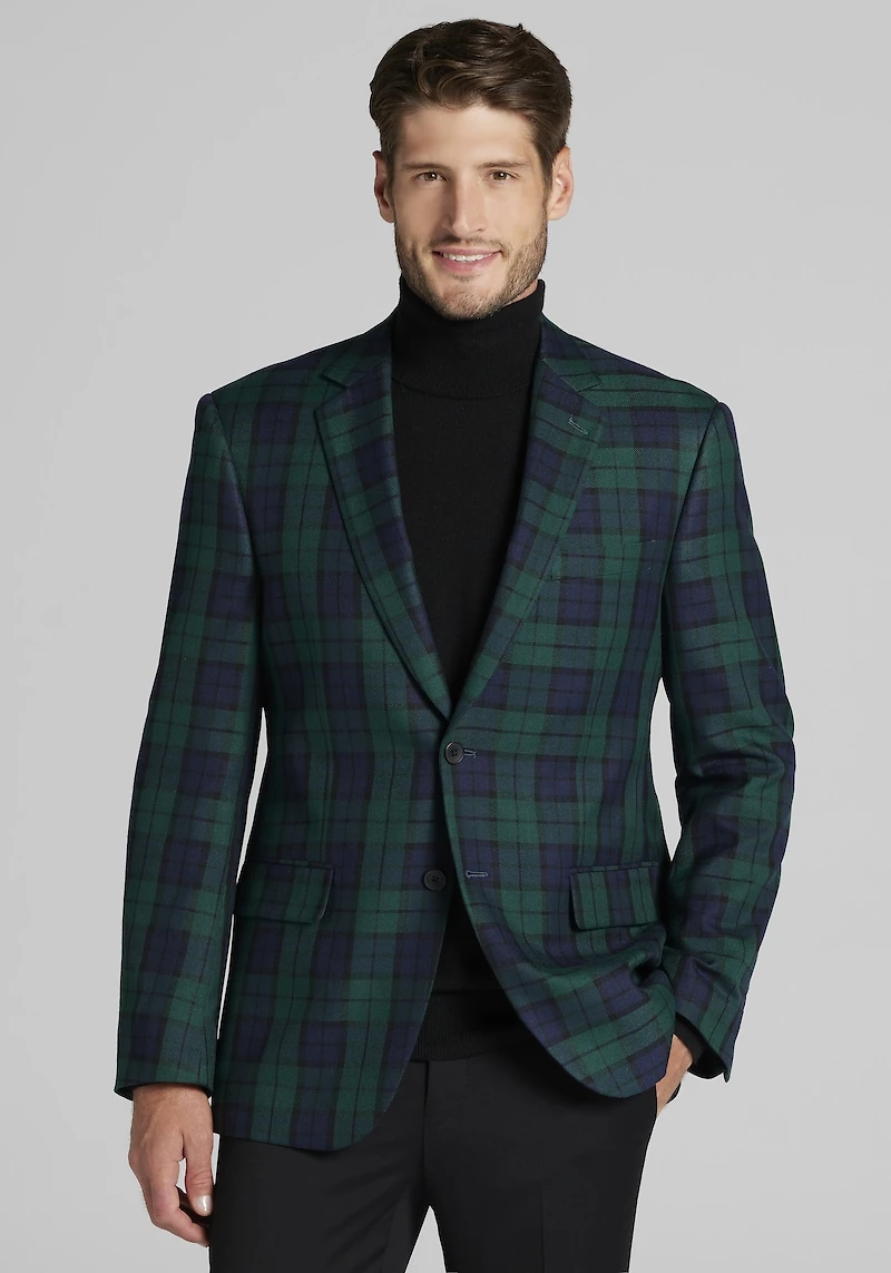 Men's Jos. A. Bank Tailored Fit Blackwatch Dinner Jacket at Jos. A. Bank, Green