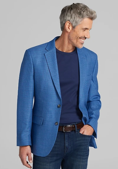 Men's Big & Tall Jos. A. Bank Traditional Fit Shepherd's Check Sportcoat at Jos. A. Bank, Blue