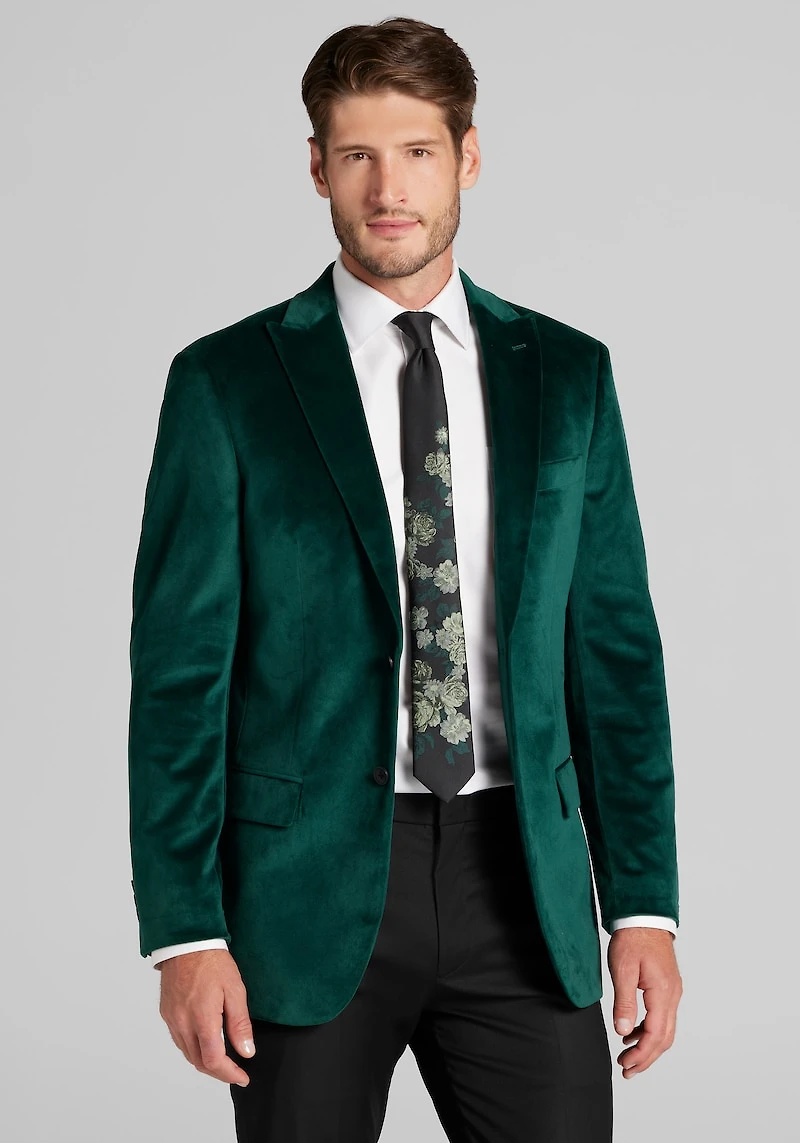 Men's Jos. A. Bank Tailored Fit Comfort Stretch Velvet Dinner Jacket at Jos. A. Bank, Green