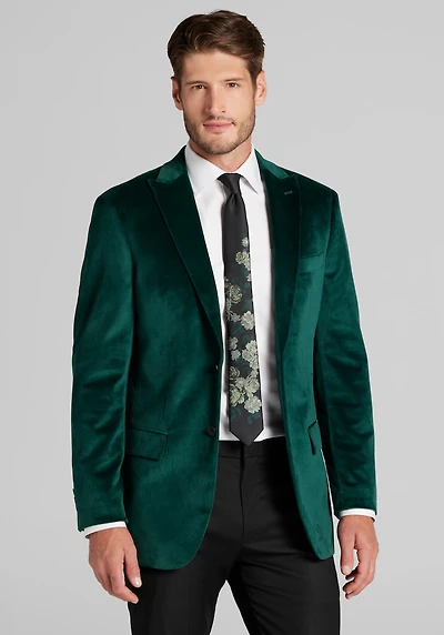 Men's Jos. A. Bank Tailored Fit Comfort Stretch Velvet Dinner Jacket at Jos. A. Bank, Green