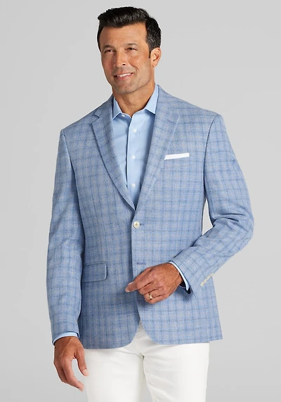 Men's Jos. A. Bank Comfort Stretch Traditional Fit Check Sportcoat at Jos. A. Bank, Blue