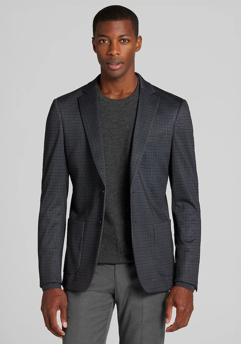 Men's Jos. A. Bank Comfort Stretch Slim Fit Check Knit Sportcoat at Jos. A. Bank, Grey