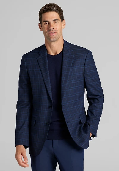 Men's Traveler® COOLMOTION Traditional Fit Plaid Sportcoat at Jos. A. Bank, Blue/Navy