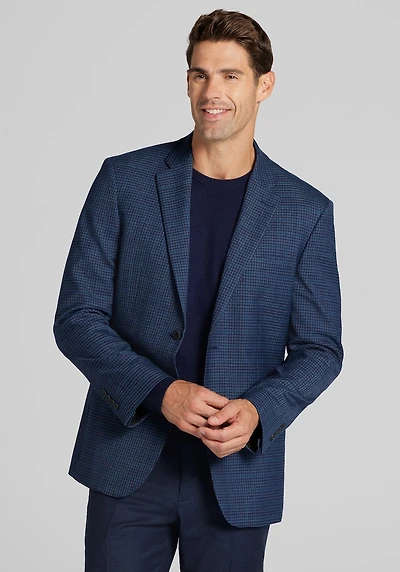Men's Traveler® COOLMOTION Tailored Fit Check Sportcoat at Jos. A. Bank, Blue/Navy