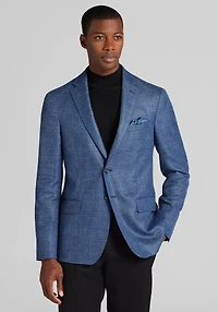 Men's Reserve Collection Tailored Fit Wool-Silk Blend Check Sportcoat at Jos. A. Bank, Blue, 