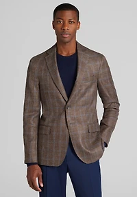 Men's Reserve Collection Tailored Fit Wool-Silk Blend Windowpane Sportcoat at Jos. A. Bank, Brown, 