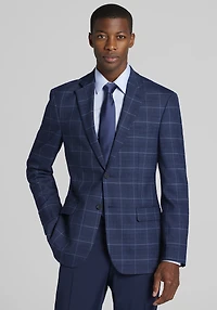 Men's Traveler® COOLMOTION Tailored Fit Windowpane Sportcoat at Jos. A. Bank, Blue