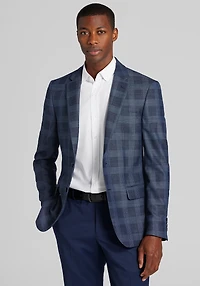 Men's Traveler® COOLMOTION Slim Fit Medium Plaid Sportcoat at Jos. A. Bank, Blue/Navy
