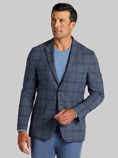Men's Jos. A. Bank Comfort Stretch Tailored Fit Plaid Sportcoat at Jos. A. Bank, Blue