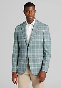 Men's Traveler® COOLMOTION Slim Fit Plaid Sportcoat at Jos. A. Bank, Light Green