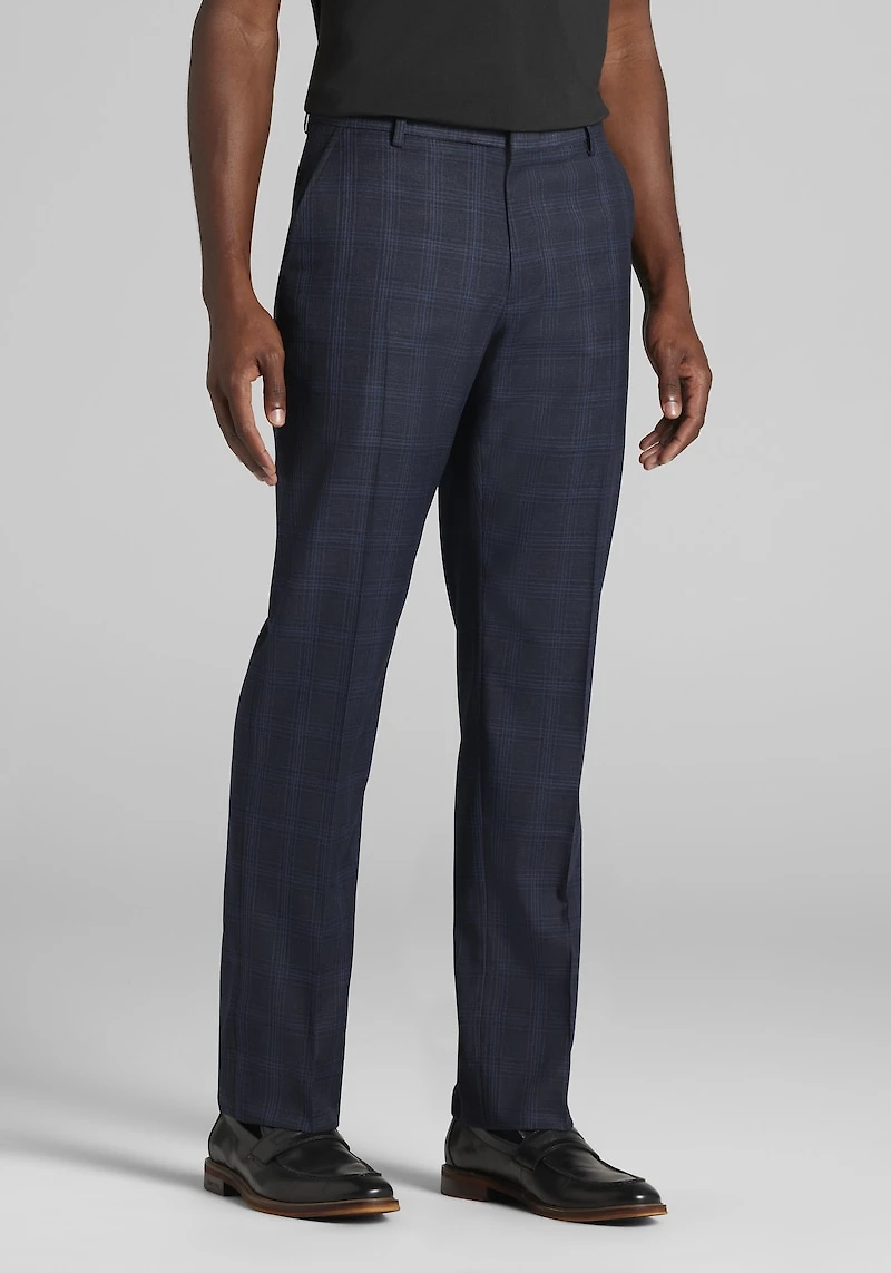 Men's Jos. A. Bank Tailored Fit Plaid Dress Pants at Jos. A. Bank, Black/Blue/Navy