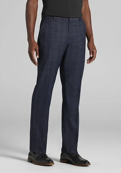 Men's Jos. A. Bank Tailored Fit Plaid Dress Pants at Jos. A. Bank, Black/Blue/Navy