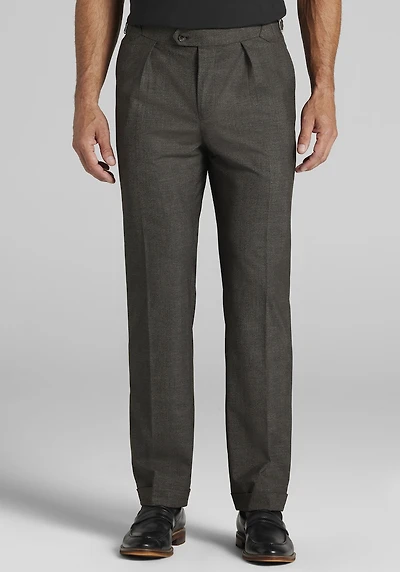 Men's Big & Tall Jos. A. Bank Tailored Fit Plaid Side Tab Dress Pants at Jos. A. Bank, Brown/Black
