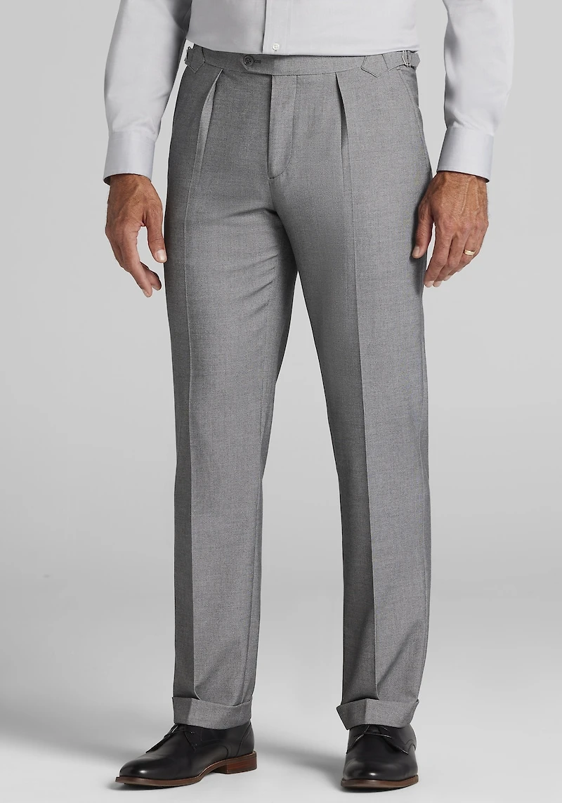 Men's Jos. A. Bank Tailored Fit Textured Side Tab Dress Pants at Jos. A. Bank, Light Grey