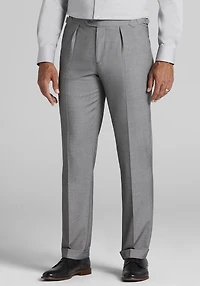 Men's Jos. A. Bank Tailored Fit Textured Side Tab Dress Pants at Jos. A. Bank, Light Grey