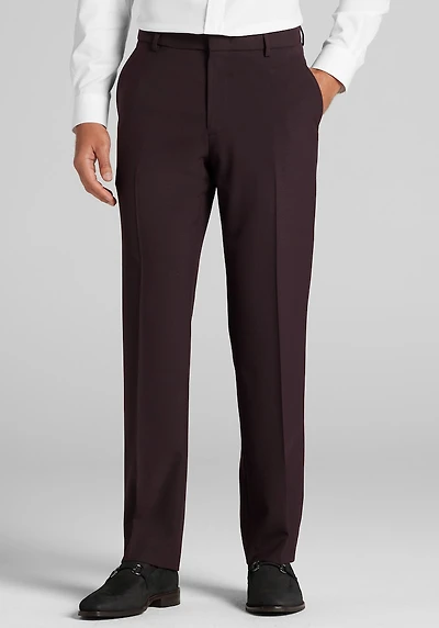 Men's Jos. A. Bank Comfort Stretch Tweed Dress Pants - Tailored Fit at Jos. A. Bank, Burgundy