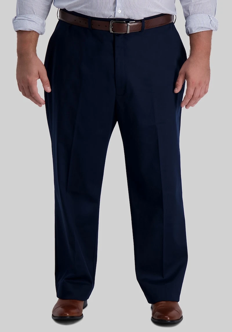 Men's Big & Tall Haggar Classic Fit No Iron Pants at Jos. A. Bank, Blue/Dark Navy