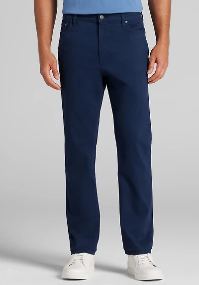 Men's Jos. A. Bank Tailored Fit Comfort Stretch 5-Pocket Pants at Jos. A. Bank, Blue/Navy Blazer