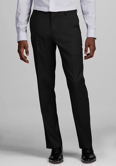 Men's Comfort Stretch Dress Pants - Tailored Fit at Jos. A. Bank, Black