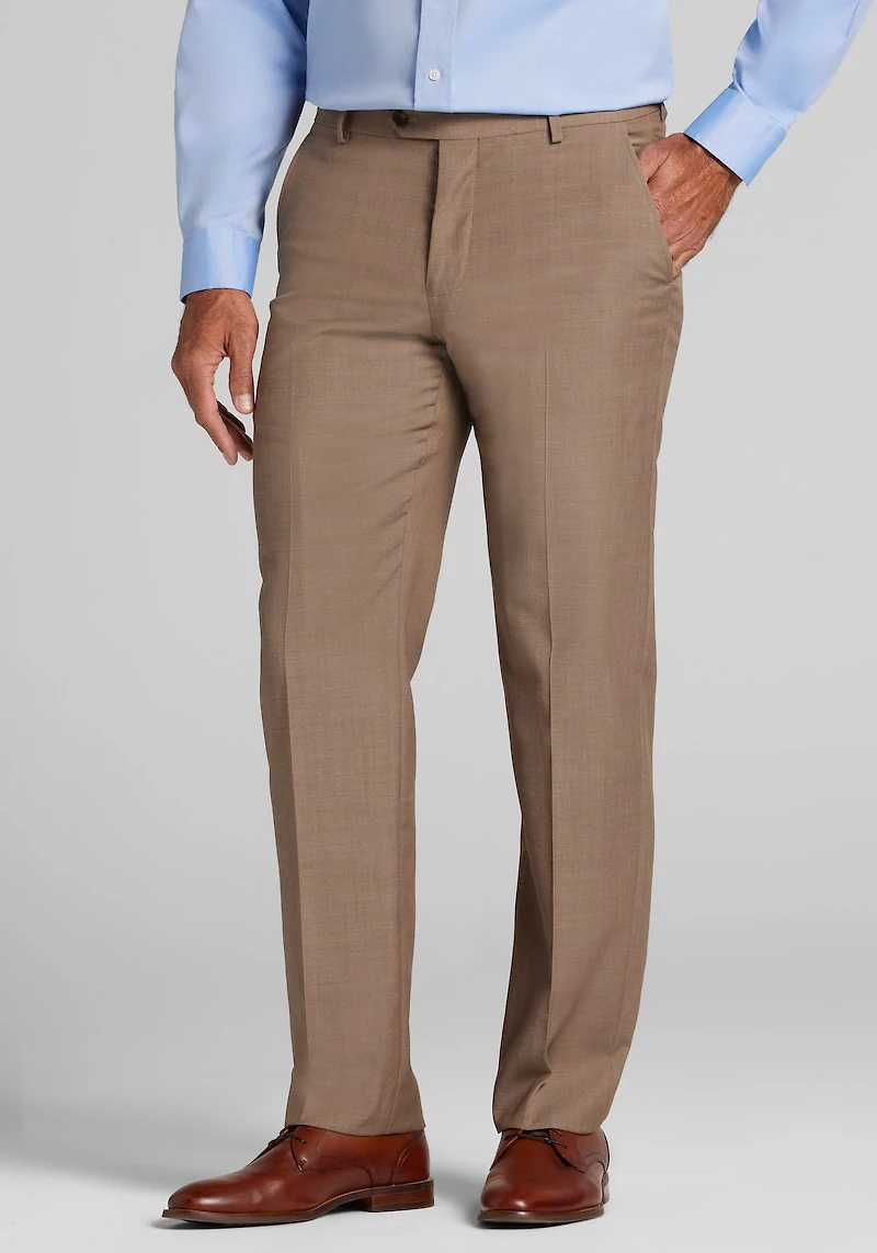 Men's Traveler® Collection COOLMOTION Tailored Fit Wool Blend Dress Pants at Jos. A. Bank, Tan