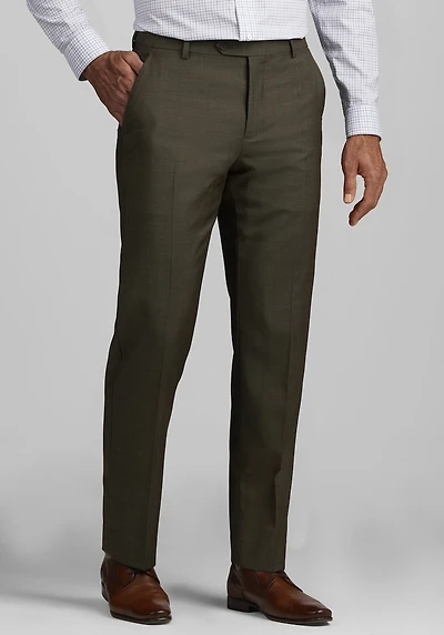 Men's Traveler COOLMOTION Wool Dress Pant - Tailored Fit at Jos. A. Bank, Green/Olive