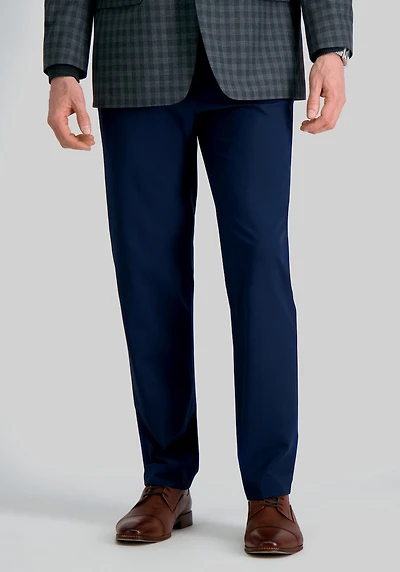 Men's Haggar Slim Fit 4-Way Stretch Flat Front Dress Pants at Jos. A. Bank, Blue