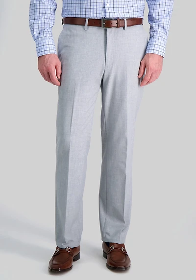 Men's J.M. Haggar Tailored Fit 4-Way Stretch Flat Front Dress Pants at Jos. A. Bank, Light Grey