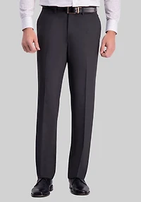 Men's J.M. Haggar Tailored Fit 4-Way Stretch Flat Front Dress Pants at Jos. A. Bank, Charcoal/Grey