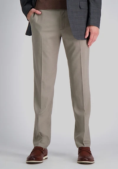 Men's J.M. Haggar Tailored Fit Flat Front Sharkskin Dress Pants at Jos. A. Bank, Oatmeal/Tan