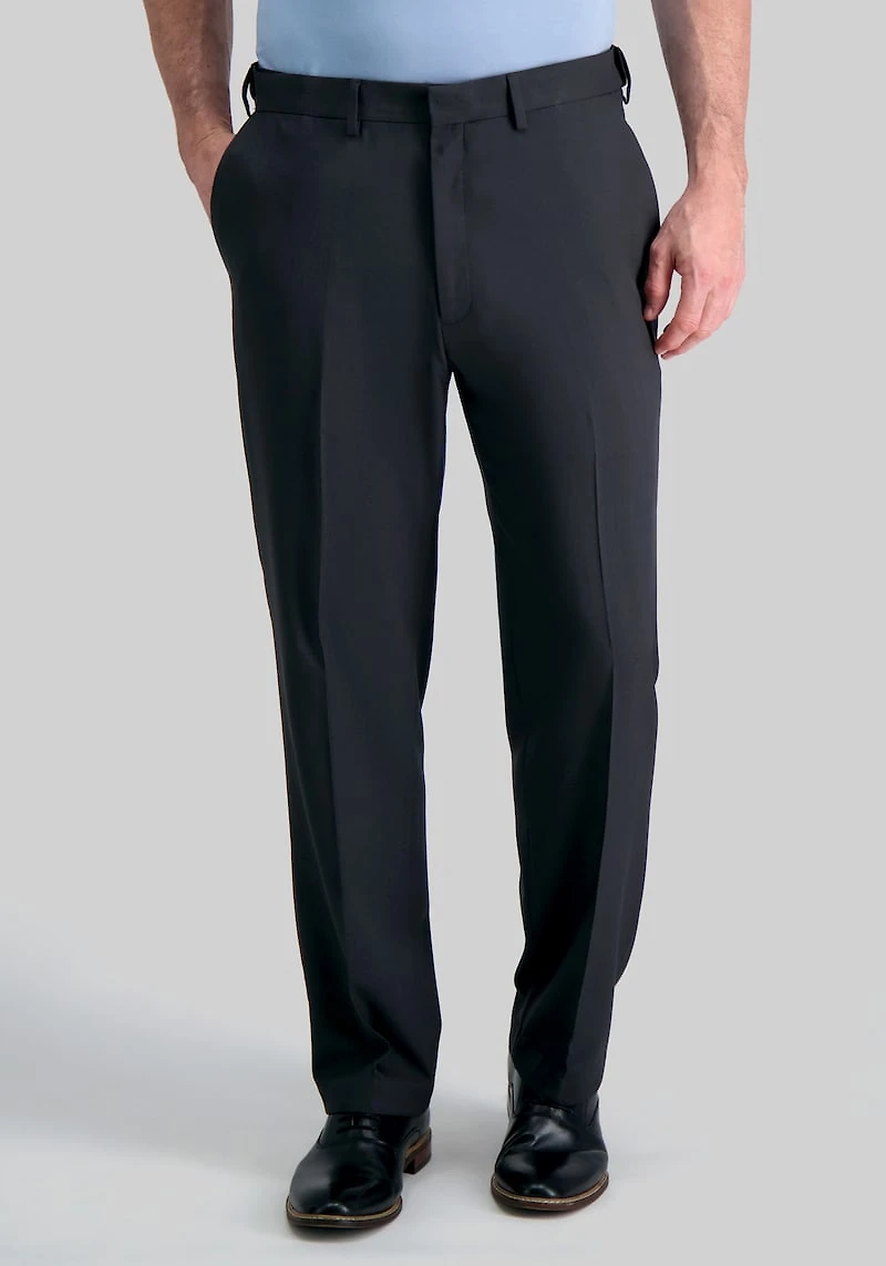 Men's Haggar Premium Comfort Classic Fit Flat Front Dress Pant at Jos. A. Bank, Charcoal/Grey