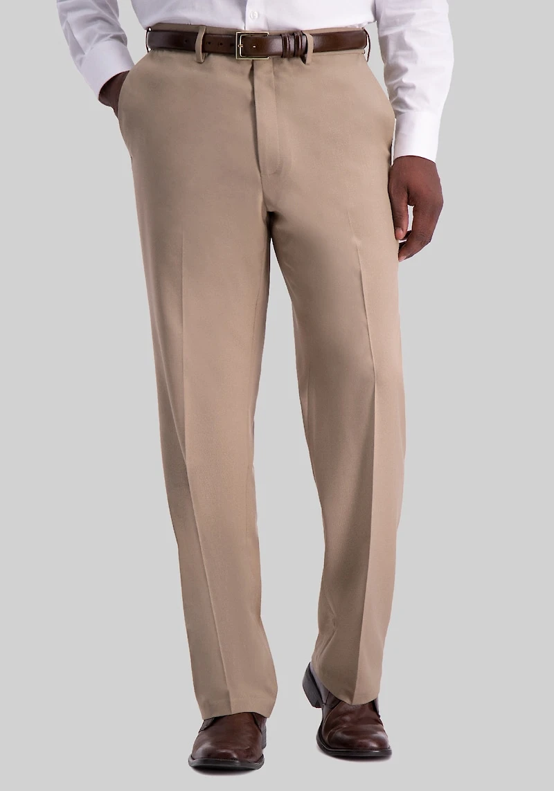 Men's Haggar Premium Comfort Classic Fit Flat Front Dress Pant at Jos. A. Bank, Tan
