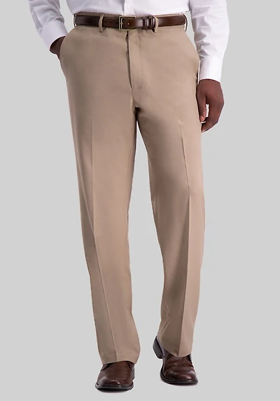 Men's Haggar Premium Comfort Classic Fit Flat Front Dress Pant at Jos. A. Bank, Tan