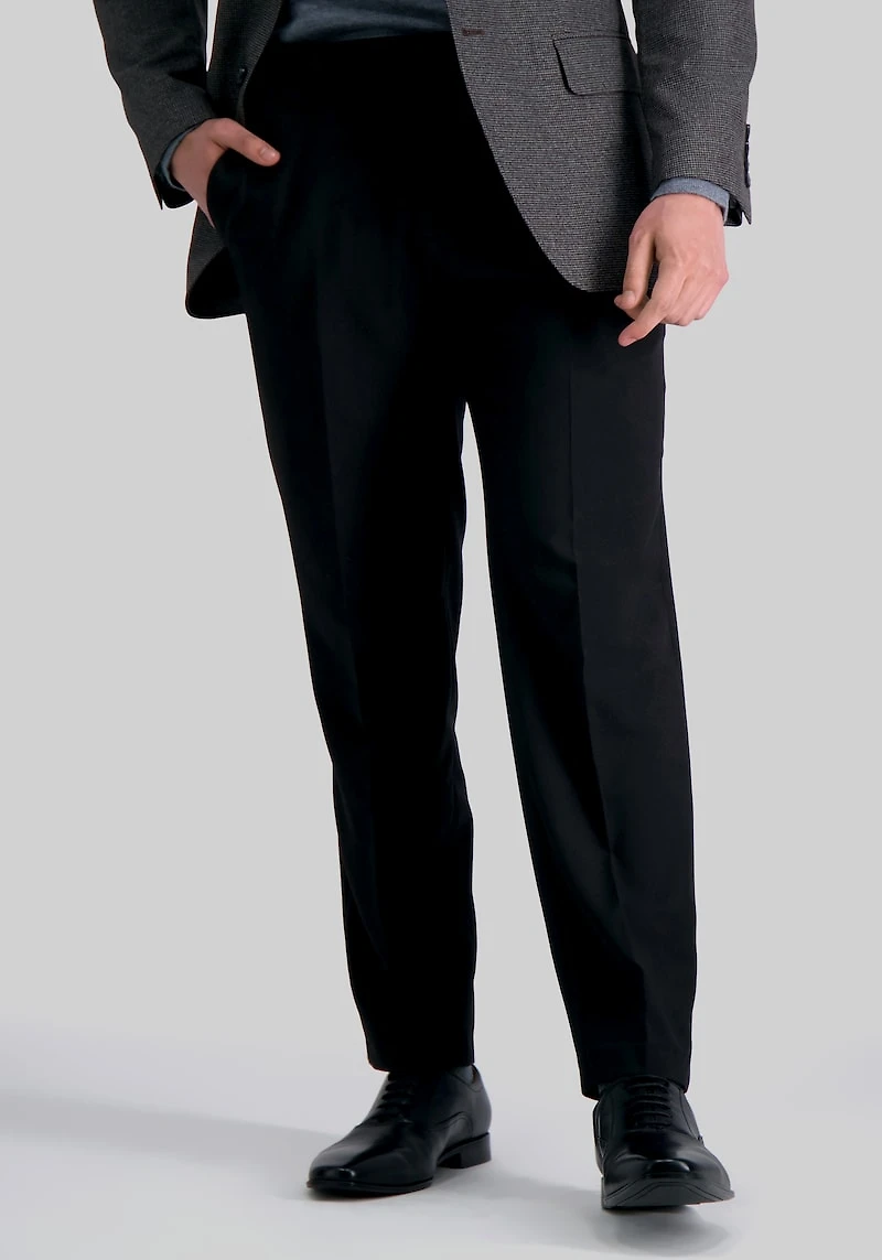 Men's Haggar Premium Comfort Straight Fit Flat Front Dress Pants at Jos. A. Bank, Black