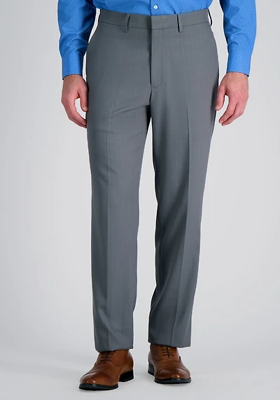 Men's Haggar Premium Comfort Straight Fit Tonal Windowpane Flat Front Dress Pants at Jos. A. Bank, Dark Grey