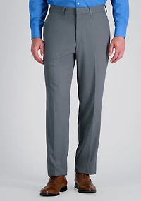 Men's Haggar Premium Comfort Straight Fit Tonal Windowpane Flat Front Dress Pants at Jos. A. Bank, Dark Grey