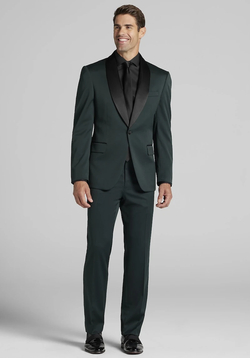 Men's Jos. A. Bank Comfort Stretch Tailored Fit Green Sateen Solid Tuxedo Jacket at Jos. A. Bank, Green