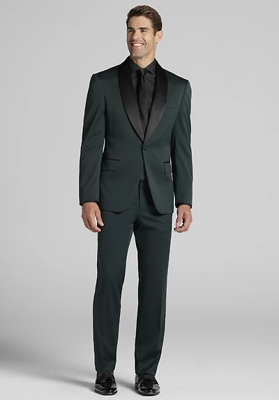 Men's Jos. A. Bank Comfort Stretch Tailored Fit Green Sateen Solid Tuxedo Jacket at Jos. A. Bank, Green