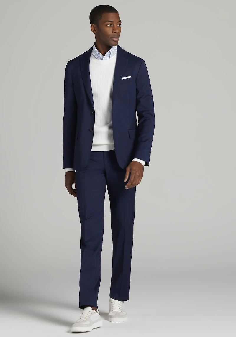 Men's Traveler Collection Slim Fit 100% Italian Wool Suit Jacket at Jos. A. Bank, Blue/Navy