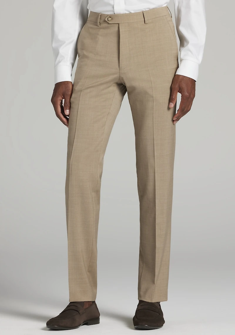 Men's Traveler Collection Slim Fit 100% Italian Wool Suit Pants at Jos. A. Bank, British Tan