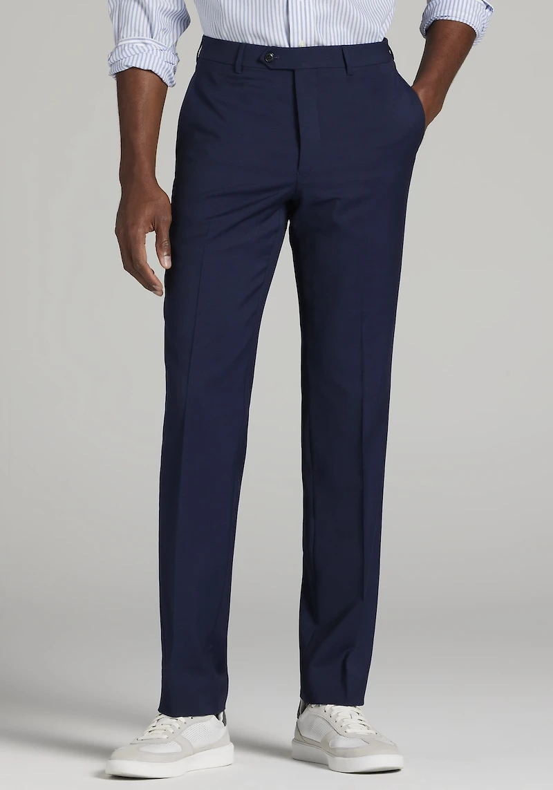 Men's Traveler Collection Slim Fit 100% Italian Wool Suit Pants at Jos. A. Bank, Blue/Navy