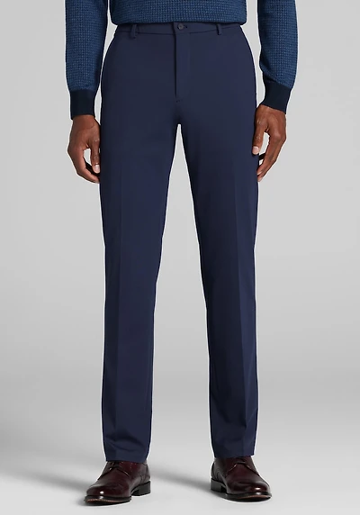 Men's Traveler Performance Slim Fit Tech Knit Suit Separates Pant at Jos. A. Bank, Blue/Navy