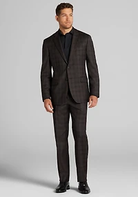 Men's Traveler® COOLMOTION Tailored Fit Plaid Suit Jacket at Jos. A. Bank, Brown