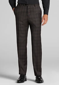 Men's Traveler® COOLMOTION Tailored Fit Plaid Suit Pants at Jos. A. Bank, Brown