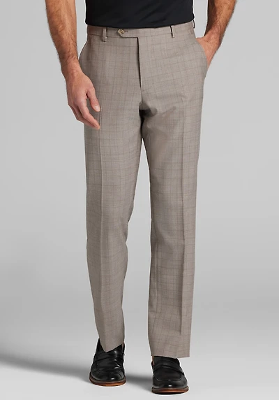 Men's Jos. A. Bank Tailored Fit Wool Blend Plaid Suit Pants at Jos. A. Bank, Tan