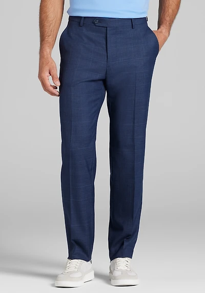 Men's Jos. A. Bank Tailored Fit Wool Blend Plaid Suit Pants at Jos. A. Bank, Blue/Navy