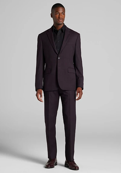 Men's Traveler® COOLMOTION Tailored Fit Plaid Suit Jacket at Jos. A. Bank, Burgundy