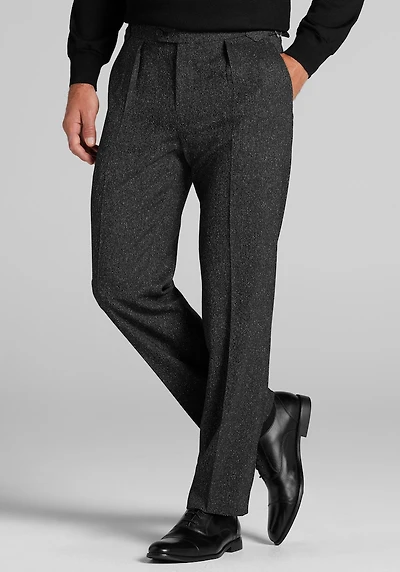 Men's Jos. A. Bank Comfort Stretch Tailored Fit Donegal Suit Pants at Jos. A. Bank, Black