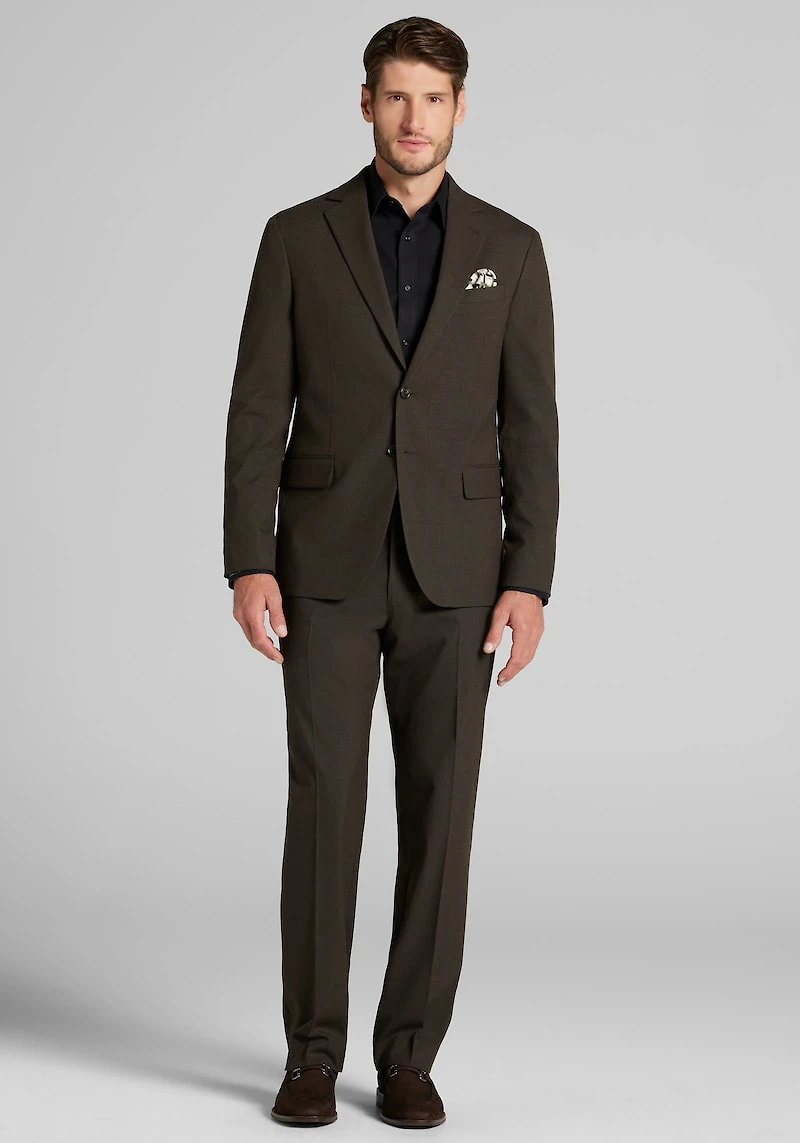 Men's Jos. A. Bank Comfort Stretch Tailored Fit Solid Flannel Suit Jacket at Jos. A. Bank, Brown